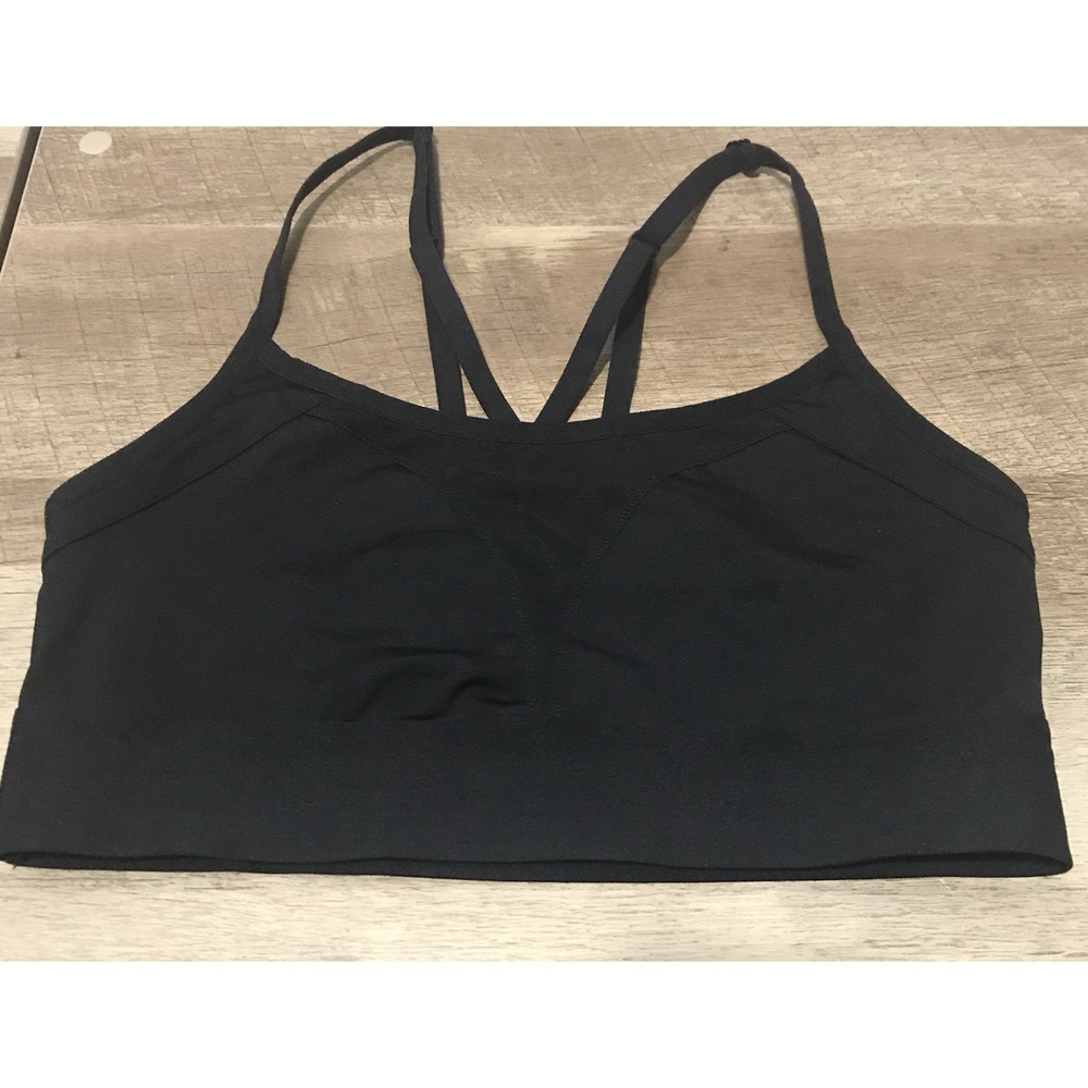Victoria's Secret Pink Black Strapy Sports Bra Small Tagless - Picture 5 of 8